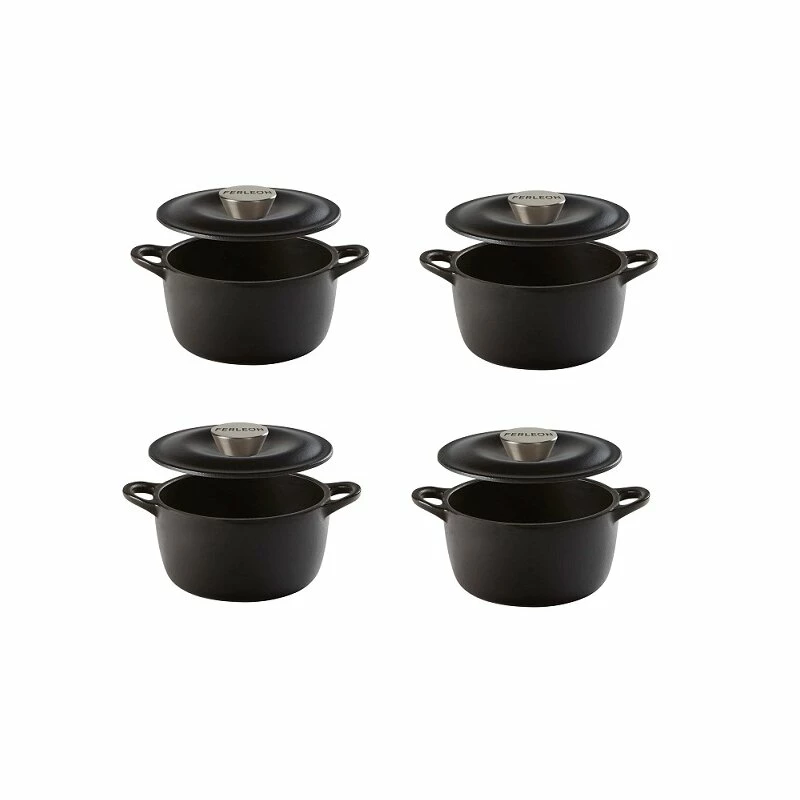 Ferleon Gusstopf Kasserolle 4 Stück - 12 Cm 1 Ferleon Gusstopf Kasserolle 4 Stück - 12 Cm