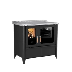 Holzherd Rizzoli - N94 Steel, Stahl Schwarz Lackiert - 8,0 KW