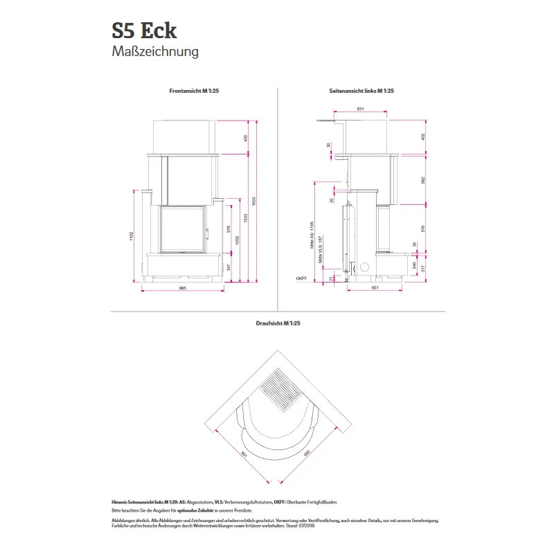 Kaminbausatz Camina S5 Eck - Speicherkamin - 7KW 2 Kaminbausatz Camina S5 Eck - Speicherkamin - 7KW – Bild 2
