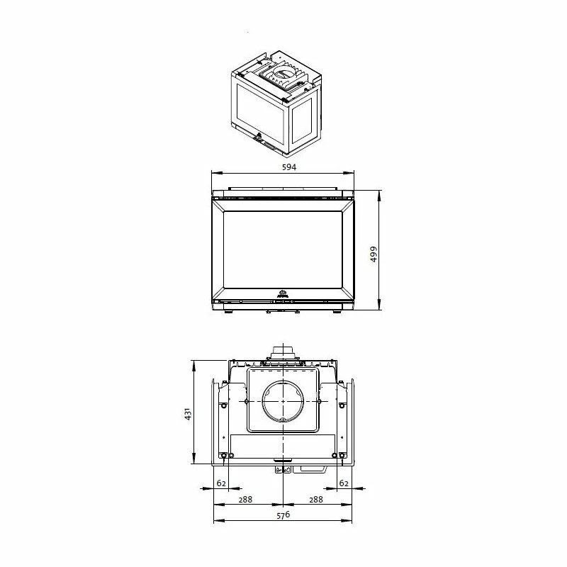 Kamineinsatz Guss Jotul I 520 FRL Glas Vorne, Rechts Und Links - Schwarz Lackiert (BP) - 7 KW 2 Kamineinsatz Guss Jotul I 520 FRL Glas Vorne, Rechts Und Links - Schwarz Lackiert (BP) - 7 KW – Bild 2