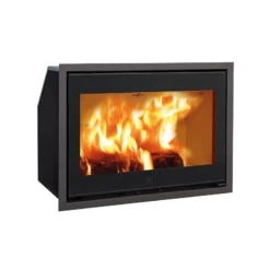 Kamineinsatz Scan 1004 BB Schwarzes Glas / Schwarze Kantenleiste - 8 KW