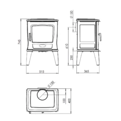 Kaminofen Gussofen Dovre Tai35W - Schwarz - 6,5 KW -Küchengrill Geschäft kaminofen gussofen dovre tai35w schwarz 65 kw17