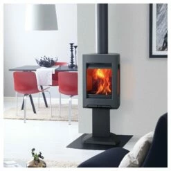 Kaminofen Gussofen Jotul F 167 Säulenfuß Mit Seitenfenstern - Schwarz Lackiert (BP) - 5 KW -Küchengrill Geschäft kaminofen gussofen jotul f 167 saeulenfuss mit seitenfenstern schwarz lackiert bp 5 kw3