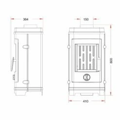 Kaminofen Gussofen Wamsler Rocky - Schwarz - 7 KW -Küchengrill Geschäft kaminofen gussofen wamsler rocky schwarz 7 kw3