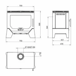 Kaminofen Gussofen Wamsler W-Box - Schwarz - 8 KW 5 Kaminofen Gussofen Wamsler W-Box - Schwarz - 8 KW -Küchengrill Geschäft kaminofen gussofen wamsler w box schwarz 8 kw3
