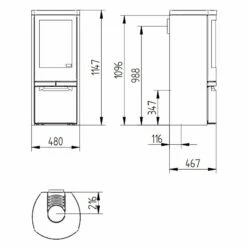Kaminofen Jydepejsen Cosmo 1147 - 6 KW -Küchengrill Geschäft kaminofen jydepejsen cosmo 1147 6 kw5