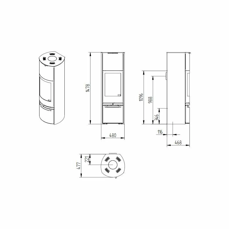 Kaminofen Jydepejsen Cosmo 1500 - 6 KW 3 Kaminofen Jydepejsen Cosmo 1500 - 6 KW – Bild 3