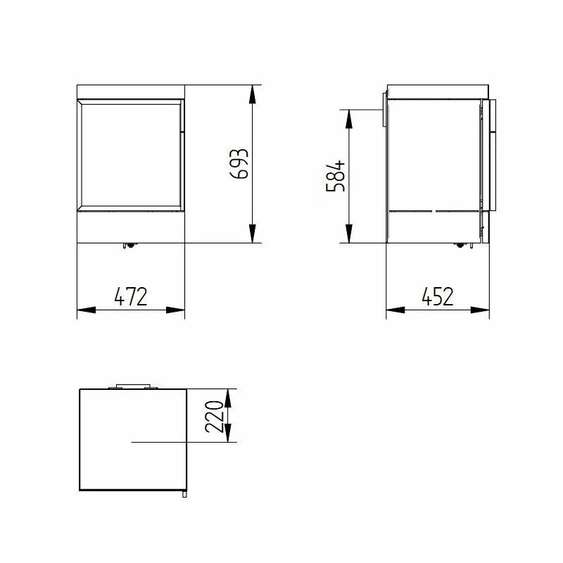 Kaminofen Jydepejsen Cubic Wall - 8 KW 2 Kaminofen Jydepejsen Cubic Wall - 8 KW – Bild 2