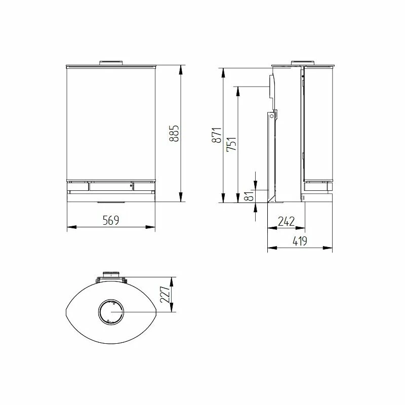 Kaminofen Jydepejsen Elegance Classic Wall - 7 KW 4 Kaminofen Jydepejsen Elegance Classic Wall - 7 KW – Bild 4