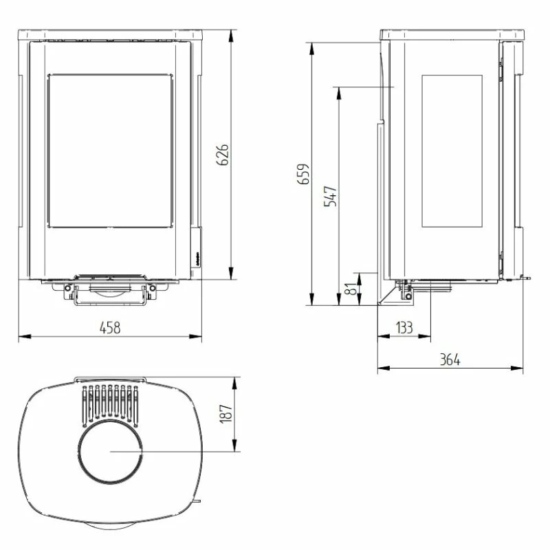 Kaminofen Jydepejsen Senza Wall - Seitenglas - 4 KW 2 Kaminofen Jydepejsen Senza Wall - Seitenglas - 4 KW – Bild 2