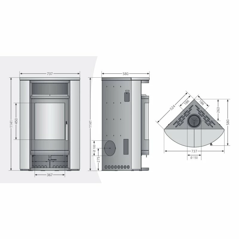 Kaminofen Oranier Polar Eck Wandbündig - 6,5 KW 11 Kaminofen Oranier Polar Eck Wandbündig - 6,5 KW – Bild 11