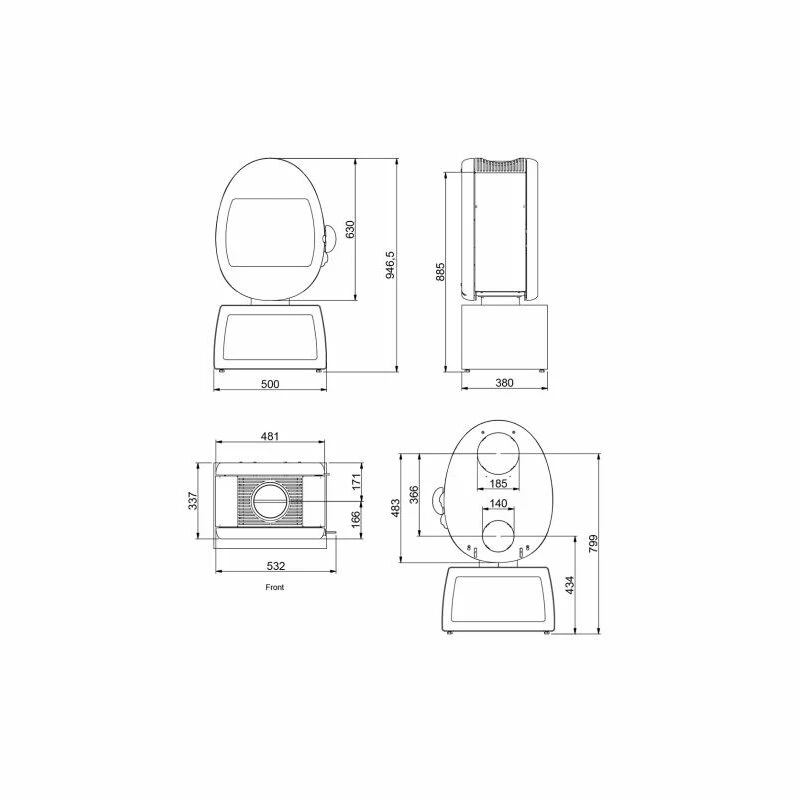Kaminofen SCAN 66-4 Mit Eckigem Sockel (Plinth), Schwarz - 5 KW 4 Kaminofen SCAN 66-4 Mit Eckigem Sockel (Plinth), Schwarz - 5 KW – Bild 4
