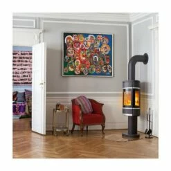 Kaminofen SCAN 68-10 Auf Säule Mit Seitenfenstern - Pedestal, Griffe Und Leisten Aluminium - 5,5 KW -Küchengrill Geschäft kaminofen scan 68 10 auf saeule mit seitenfenstern pedestal griffe und leisten aluminium 55 kw3