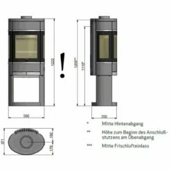 Kaminofen SCAN 68-12 Auf Offenem Sockel Mit Seitenfenster - 5,5 KW -Küchengrill Geschäft kaminofen scan 68 12 auf offenem sockel mit seitenfenster 55 kw7