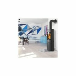 Kaminofen SCAN 68-13 Mit Langen Stahlseiten, Griffe Und Leisten Schwarz - 5,5 KW -Küchengrill Geschäft kaminofen scan 68 13 mit langen stahlseiten griffe und leisten schwarz 55 kw3