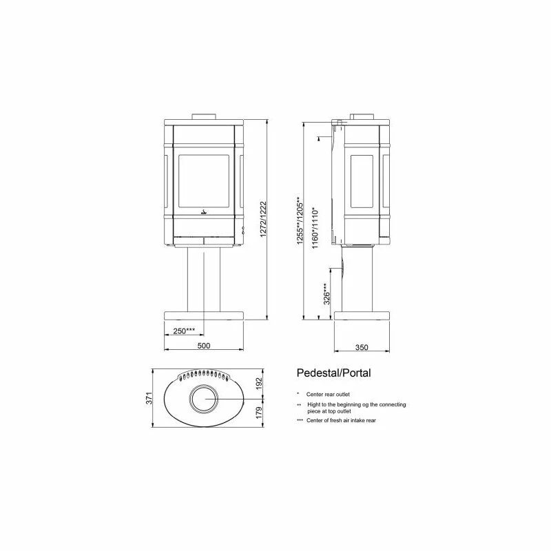 Kaminofen SCAN 68-4 Auf Säule - Pedestal, Griffe Und Leisten Aluminium - 5,5 KW 3 Kaminofen SCAN 68-4 Auf Säule - Pedestal, Griffe Und Leisten Aluminium - 5,5 KW – Bild 3