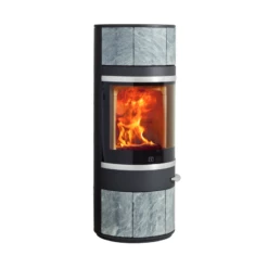 Kaminofen SCAN 83-6 Mit Specksteinseiten, Griff Und Leiste Alu - 5 KW (RLU)