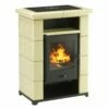 Kaminofen Wamsler MONTAFON Schwarz Mit Keramik Beige - 7kW