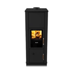 Kaminofen Wassergeführt Rizzoli - Serie T Line - Basic - Schwarz Lackiert - 9,1 KW