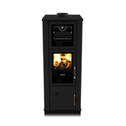 Kaminofen Wassergeführt Rizzoli - Serie T Line - Chef - Schwarz Lackiert - 9,1 KW