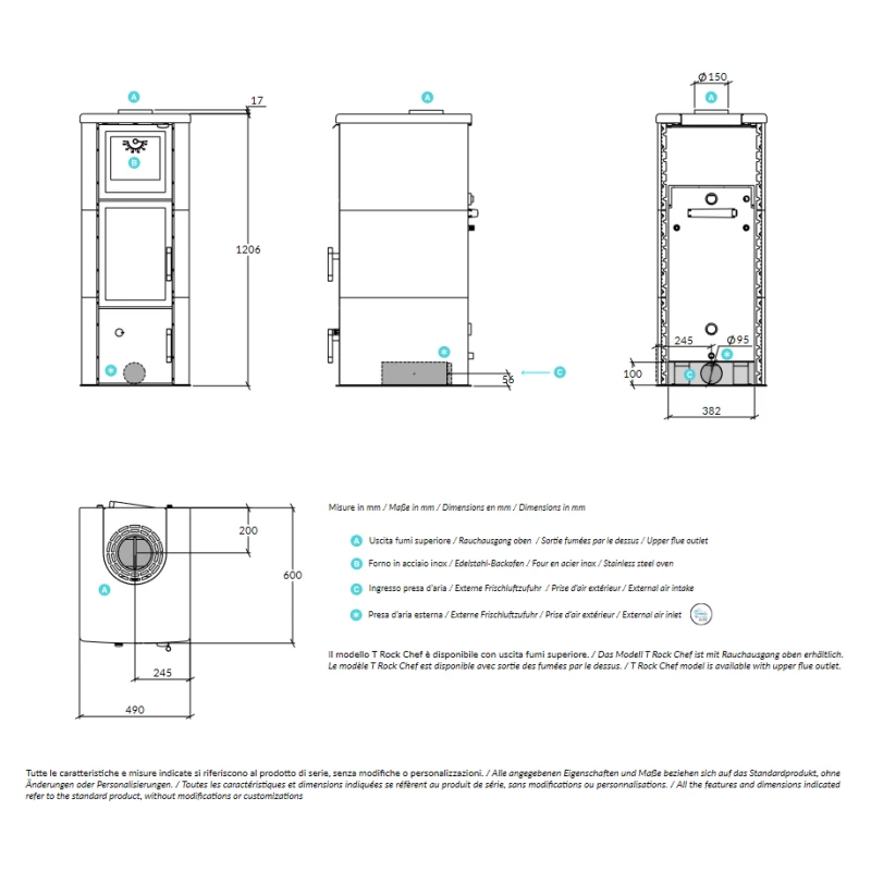 Kaminofen Wassergeführt Rizzoli - Serie T Rock - Chef - Speckstein - 9,1 KW 7 Kaminofen Wassergeführt Rizzoli - Serie T Rock - Chef - Speckstein - 9,1 KW – Bild 7