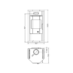 Kaminofen Wamsler KF108 -THYRA DB Dauerbrand Automatik - Gussgrau Naturstein - 6 KW -Küchengrill Geschäft kf108 taurus wamsler3