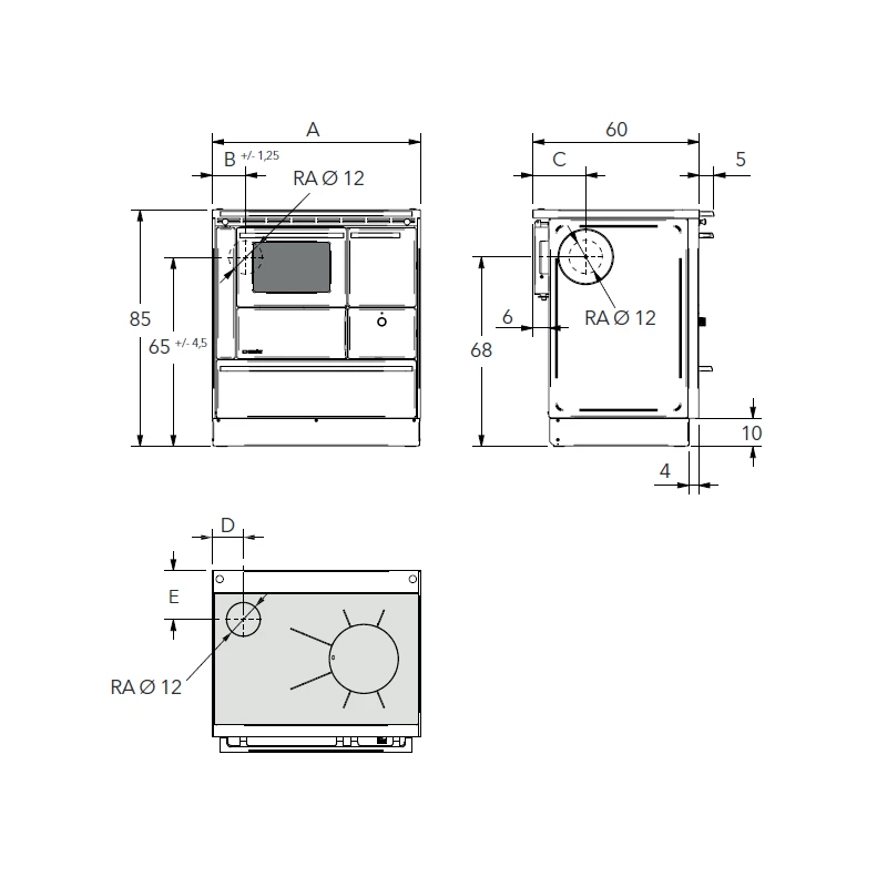 Küchenherd Lohberger Rega - Rega 75 - Anthrazit Metallic, Anschluss Rechts Mit Sichtfenster - 7,5 KW 4 Küchenherd Lohberger Rega - Rega 75 - Anthrazit Metallic, Anschluss Rechts Mit Sichtfenster - 7,5 KW – Bild 4