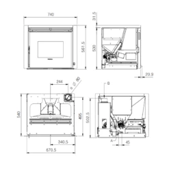 Pelleteinsatz La Nordica Extraflame Comfort P70 Air - 10 KW -Küchengrill Geschäft pelleteinsatz la nordica extraflame comfort p70 air 10 kw3