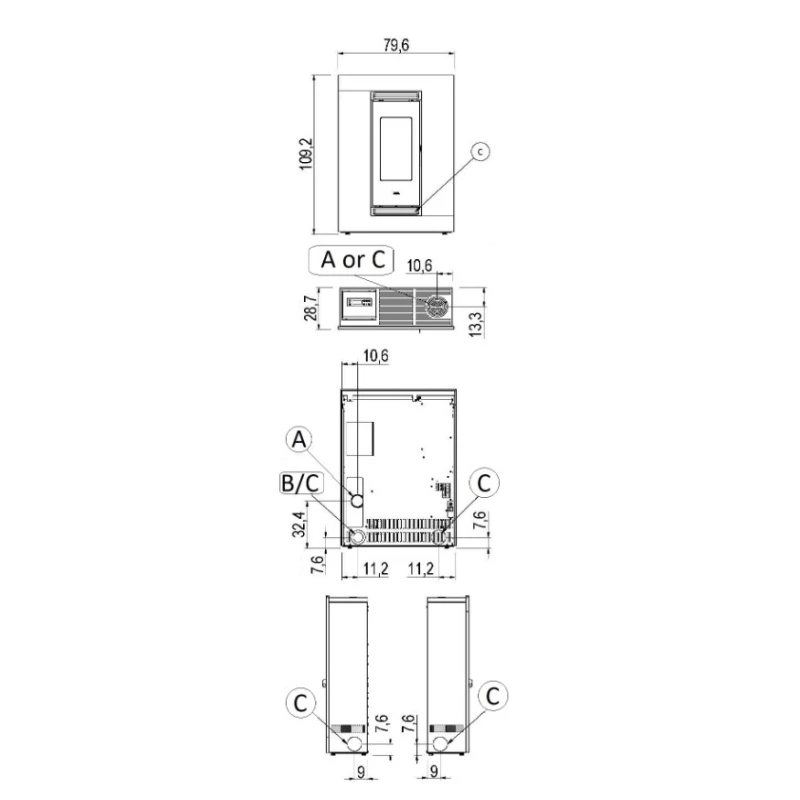 Pelletofen Cadel - Luce Plus 9 (kanalisierbar) - 8,5 KW 9 Pelletofen Cadel - Luce Plus 9 (kanalisierbar) - 8,5 KW – Bild 9