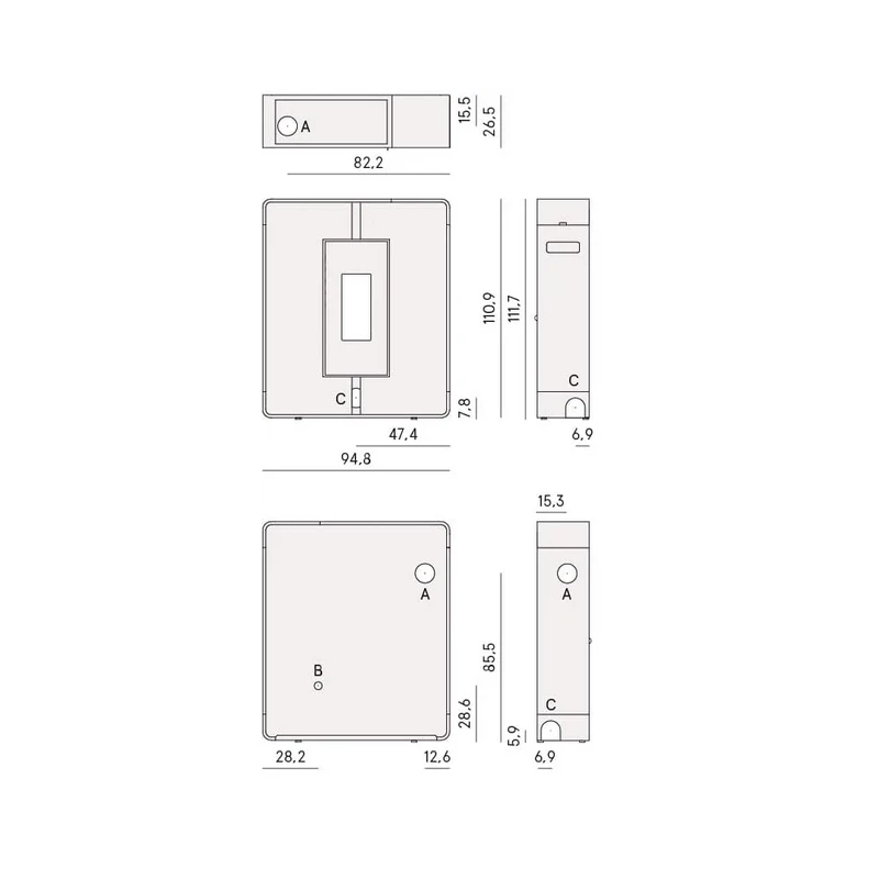 Pelletofen Cadel - Tile Plus 10 - 10 KW (kanalisierbar) 7 Pelletofen Cadel - Tile Plus 10 - 10 KW (kanalisierbar) – Bild 7