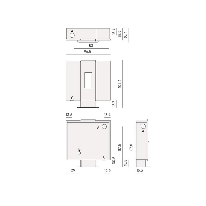 Pelletofen Cadel - Wall Plus 10 - 10 KW (kanalisierbar) 6 Pelletofen Cadel - Wall Plus 10 - 10 KW (kanalisierbar) – Bild 6