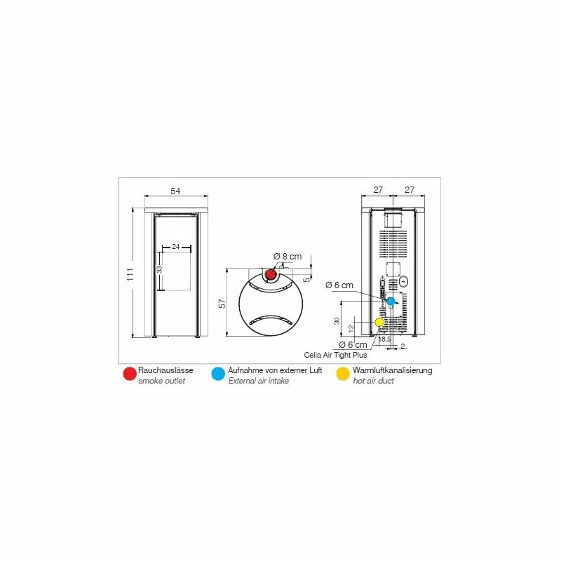 Pelletofen Edilkamin Celia Air Tight Plus - 9,6 KW 7 Pelletofen Edilkamin Celia Air Tight Plus - 9,6 KW – Bild 7