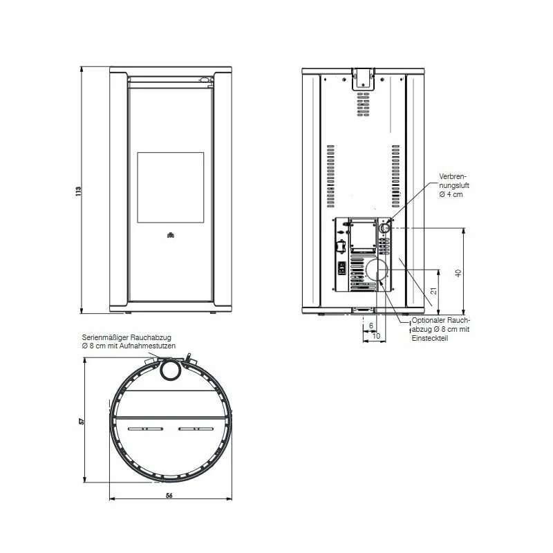 Pelletofen Edilkamin EVIA 2 Up - 7,9 KW 4 Pelletofen Edilkamin EVIA 2 Up - 7,9 KW – Bild 4
