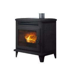 Pelletofen Edilkamin LILLE - Gusseisen Schwarz Mit Riffelung - 8,1 KW