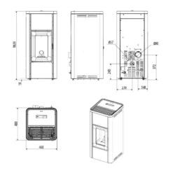 Pelletofen MCZ MIDA Air 8 - 8 KW -Küchengrill Geschäft pelletofen mcz mida air 8 8 kw13