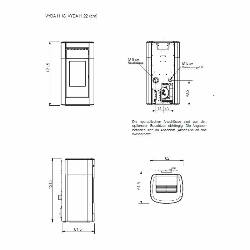 Pelletofen Wasserführend Edilkamin Vyda2 H 22 Up - 22,8 KW 7 Pelletofen Wasserführend Edilkamin Vyda2 H 22 Up - 22,8 KW – Bild 7