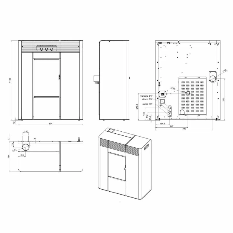 Pelletofen Wassergeführt MCZ THEA Hydro 23 (23kw) - Mit Hocheffizienzpumpe 6 Pelletofen Wassergeführt MCZ THEA Hydro 23 (23kw) - Mit Hocheffizienzpumpe – Bild 6