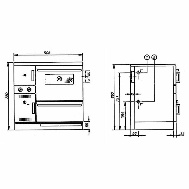 Wamsler Zentralheizungsherd Wassergeführt - K 148 F - 23 KW 6 Wamsler Zentralheizungsherd Wassergeführt - K 148 F - 23 KW – Bild 6