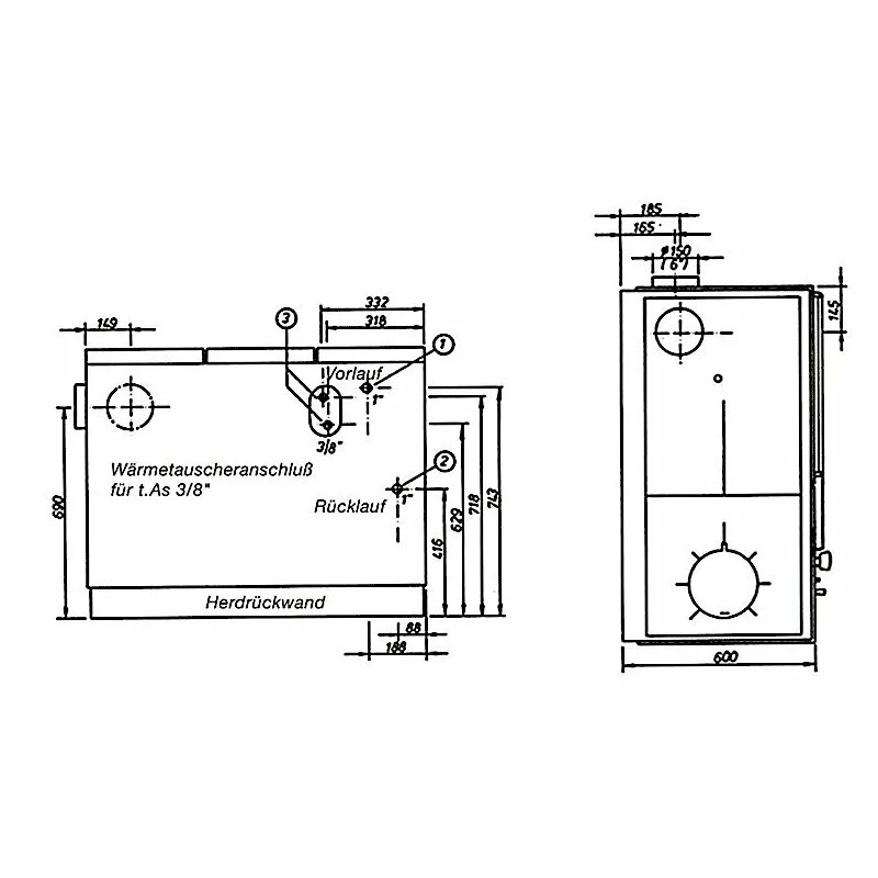 Wamsler Zentralheizungsherd Wassergeführt K 178 K - 27 KW 5 Wamsler Zentralheizungsherd Wassergeführt K 178 K - 27 KW – Bild 5