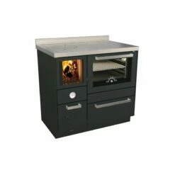 Zentralheizungsherd Rizzoli - Standard - RTVE 90 - Schwarz Inkl. Abstandsverbindung - 22 KW